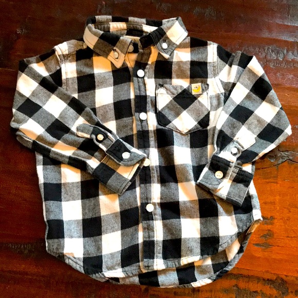 Hoonana 2T Black and White Flannel - Picture 1 of 8